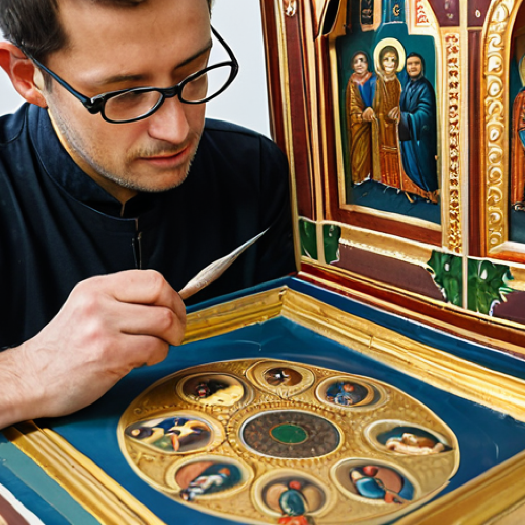 문화재수리기술자 이론 공부 효율적으로 하는 방법 - **

A team of professional restorers carefully working on a fragment of a richly decorated Orthodox ...